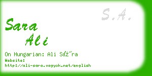 sara ali business card